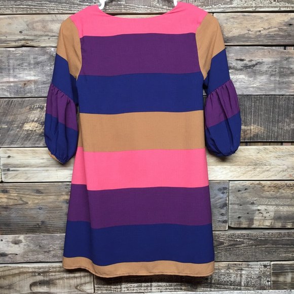 GB Girls Striped Dress 3/4 Sleeve & Under Lining Size M - Picture 2 of 5